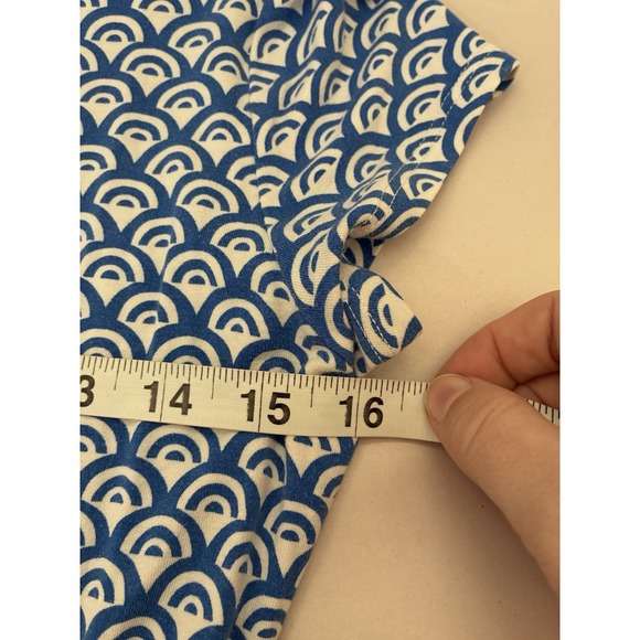 Boden Lola Jersey Dress Sz 6R Blue And White Knee Length Pockets Beach - Picture 8 of 10